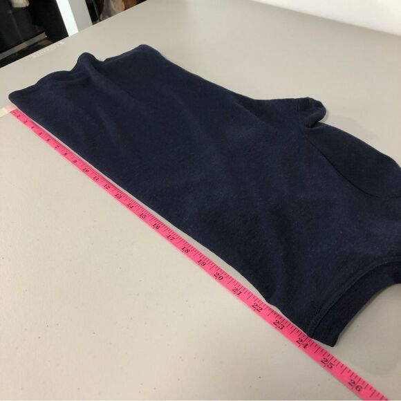 Talbots Shirt Womens Medium Linen Dark Blue Navy Buttons Nautical Short Sleeve - Picture 6 of 9